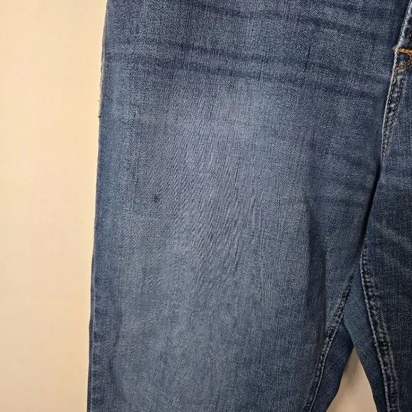 Ariat Size 33 Long Premium High-Rise Flare Jeans Raw Hem Blue Lake Women's FLAW - Picture 4 of 16